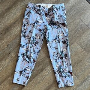 J. Crew Women's Blue Floral Straight Leg Pants